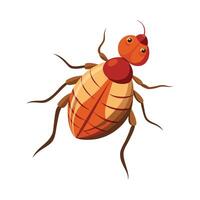 Cute Flea Character on White Background vector