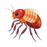 Charming Flea Character Design vector