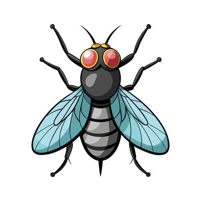Cute Fly Character in Nature