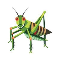 Stylized Grasshopper Playing in the Garden vector