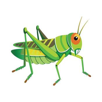 Charming Grasshopper Character vector