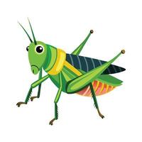 Fun Grasshopper Character on a Leaf vector