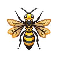 Charming Hornet on Green Background vector