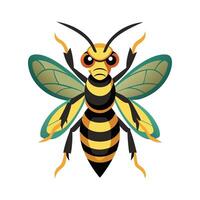 Fun Hornet Character with a Smile vector