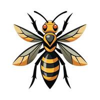 Charming Hornet on a Leaf vector