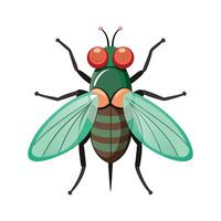 Charming House Flies on White Background vector