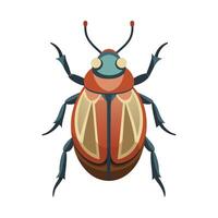 Colorful June Bug Character vector