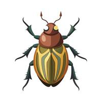 Realistic June Bug on Flower vector