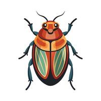 Colorful June Bug on Green Background vector