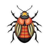 Realistic June Bug on a Leaf vector