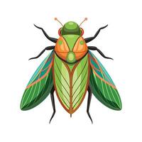 Charming Leafhopper Character on a Leaf vector