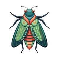 Charming Leafhopper on a White Background vector