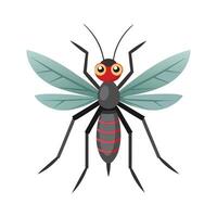 Realistic Mosquito on a Leaf vector