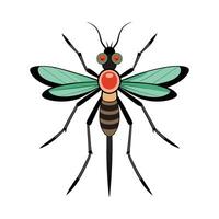 Cute Mosquito Character on a Green Background vector