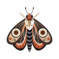 Cute Moth Character on a White Background vector