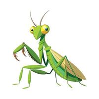 Charming Praying Mantis Character in Flight vector
