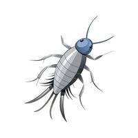 Stylized Silverfish Character Digital Art vector