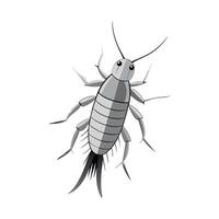 Charming Silverfish on a Leaf vector
