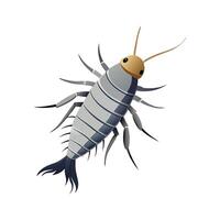 Charming Silverfish on a Leaf Illustration vector