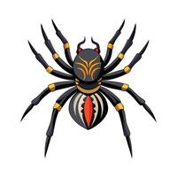 Realistic Spider on a Web vector