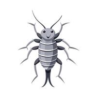 Realistic Silverfish on White Background vector