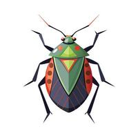 Cute Stink Bug Character in Nature vector