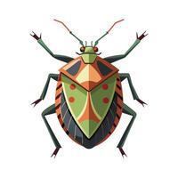 Realistic Stink Bugs on a Leaf vector
