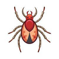 Cute Tick on a White Background vector