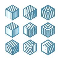 Track Cube Box Linear Collection Logo vector