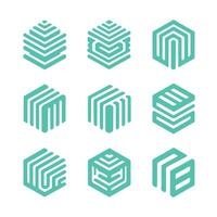 Core Cube Box Linear Collection Logo vector