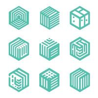 Stream Cube Box Linear Collection Design vector