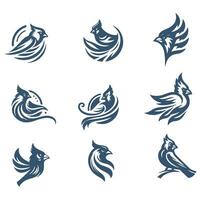 Ruby Cardinal Bird Collection Logo vector