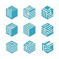 Frame Cube Box Linear Collection Logo vector