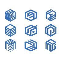 Edge Cube Box Linear Collection Logo vector