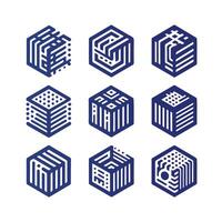 Flow Cube Box Linear Collection Logo vector