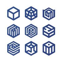 LineBox Cube Box Linear Collection Logo vector