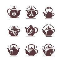 Steep And Sip Teapot Collection Logo vector