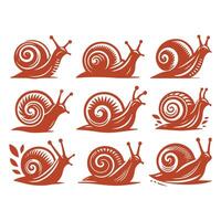 The Snail Path Snail collection logo vector
