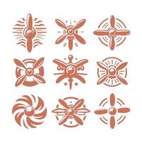 Sky Spinner Propeller Airplane Collection Logo Design vector