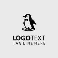 Glacial Glide Penguin Logo Design vector