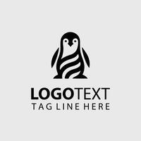 Frozen Feathers Penguin Logo Design vector