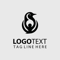 Frozen Feather Penguin Collection Logo Design vector