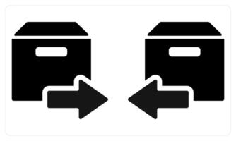 Send Parcel Receive Parcel in black color vector