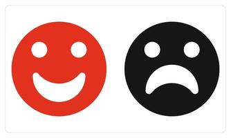 Happy and Sad in red color vector