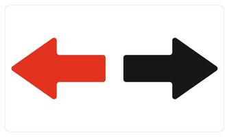 Left and Right in red color vector