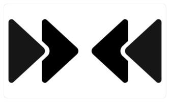 Foward and Backward in black color vector