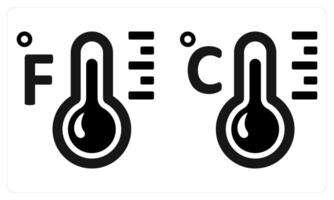 Fahrenheit and Celsius in black color vector