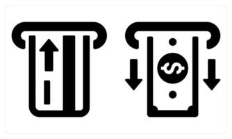 Insert Card Withdraw Money in black color vector