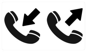 Incoming Call Outgoing Call in black color vector