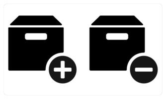 Add Box Remove Box in black color vector